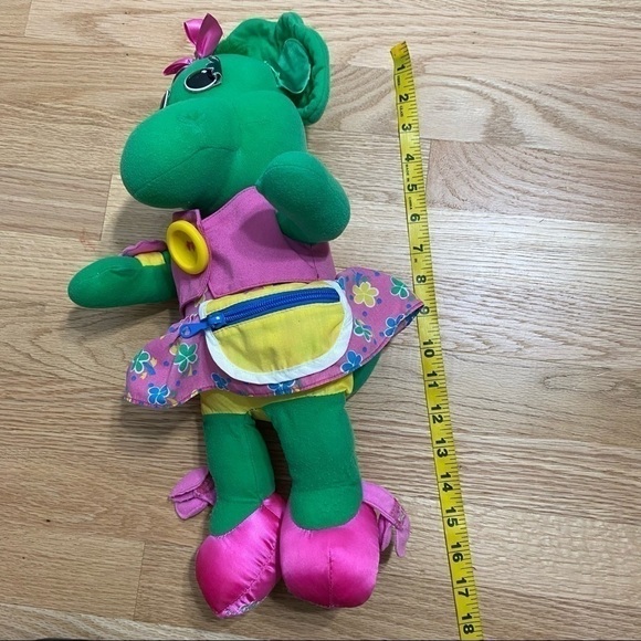 Baby Bop Dressing Doll Barney Button Zip Tie Kids Plush Stuffed Toy Dinosaur - Picture 6 of 6